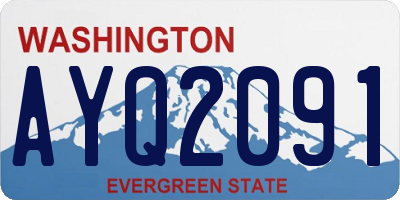 WA license plate AYQ2091