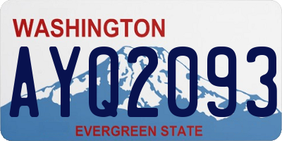 WA license plate AYQ2093