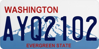 WA license plate AYQ2102
