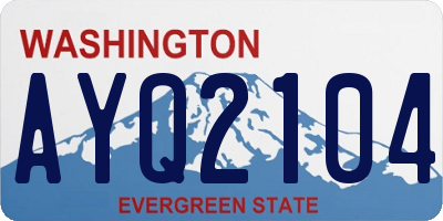 WA license plate AYQ2104
