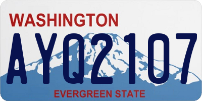 WA license plate AYQ2107