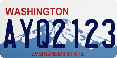 WA license plate AYQ2123
