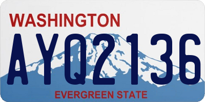 WA license plate AYQ2136