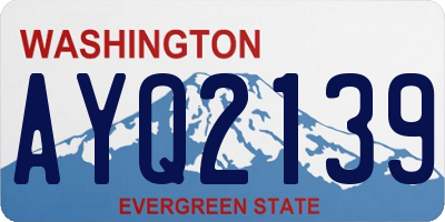WA license plate AYQ2139