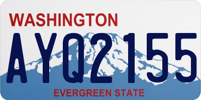 WA license plate AYQ2155
