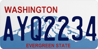 WA license plate AYQ2234