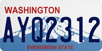 WA license plate AYQ2312