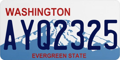 WA license plate AYQ2325