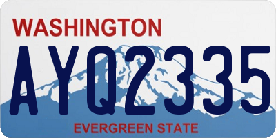 WA license plate AYQ2335