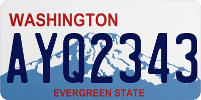WA license plate AYQ2343