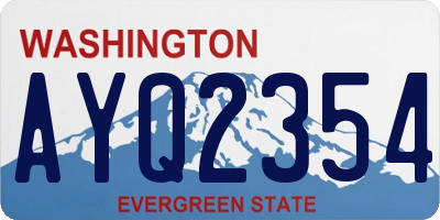 WA license plate AYQ2354