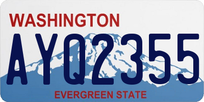 WA license plate AYQ2355