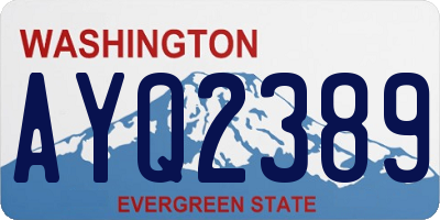 WA license plate AYQ2389