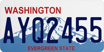 WA license plate AYQ2455