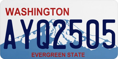 WA license plate AYQ2505