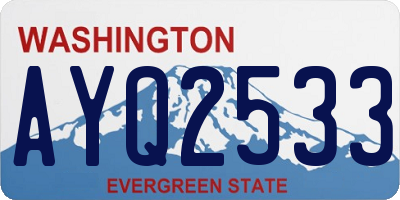 WA license plate AYQ2533
