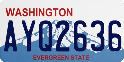 WA license plate AYQ2636