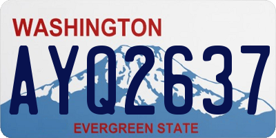 WA license plate AYQ2637