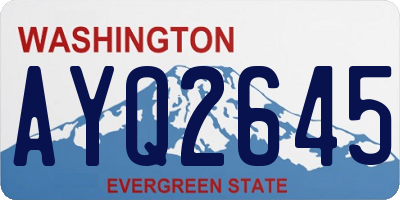 WA license plate AYQ2645