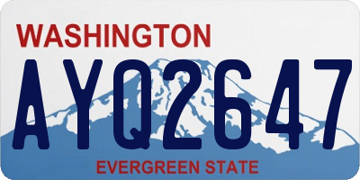 WA license plate AYQ2647