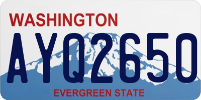 WA license plate AYQ2650