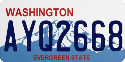 WA license plate AYQ2668