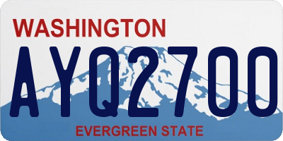 WA license plate AYQ2700