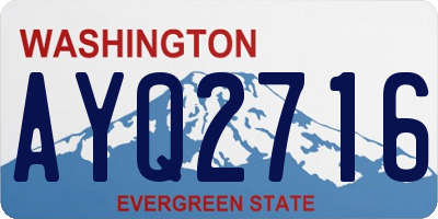 WA license plate AYQ2716