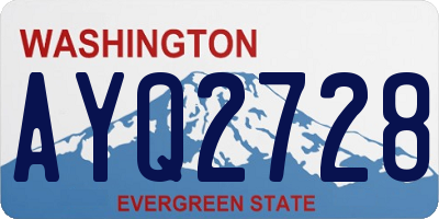 WA license plate AYQ2728