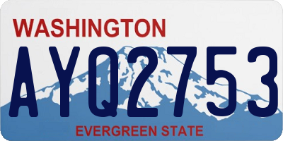 WA license plate AYQ2753