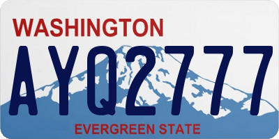 WA license plate AYQ2777