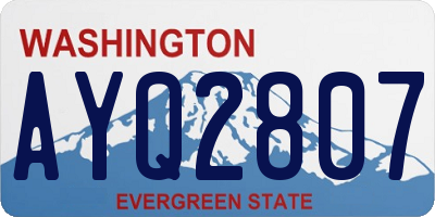 WA license plate AYQ2807