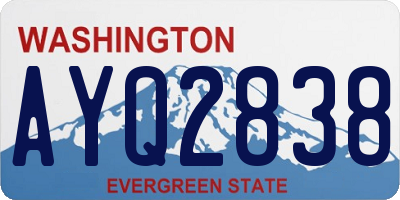 WA license plate AYQ2838
