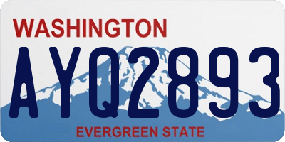 WA license plate AYQ2893