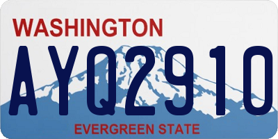 WA license plate AYQ2910