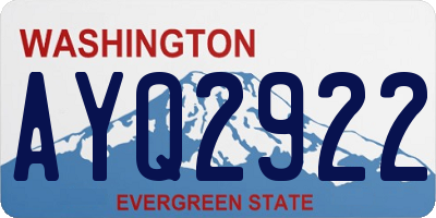 WA license plate AYQ2922