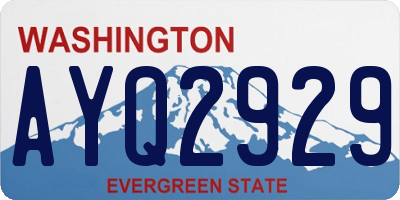 WA license plate AYQ2929