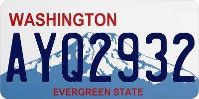 WA license plate AYQ2932