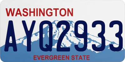 WA license plate AYQ2933