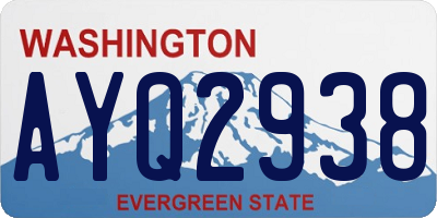 WA license plate AYQ2938