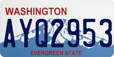 WA license plate AYQ2953