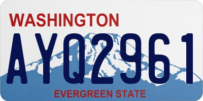 WA license plate AYQ2961