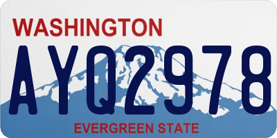 WA license plate AYQ2978