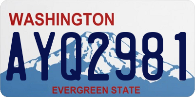 WA license plate AYQ2981