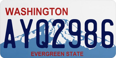 WA license plate AYQ2986