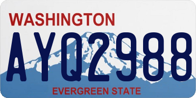 WA license plate AYQ2988