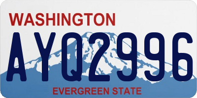 WA license plate AYQ2996