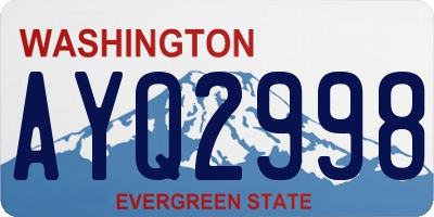 WA license plate AYQ2998