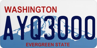 WA license plate AYQ3000