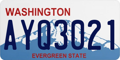 WA license plate AYQ3021